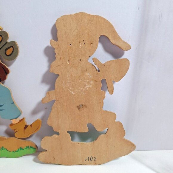 Wooden Dwarf Hand Painted Wall Hanging 3 Decorative Vintage Dwarves Decor - Picture 3 of 13
